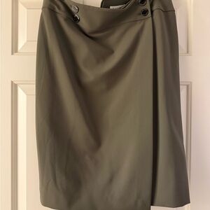 Olive Green Women’s Button-Accent Skirt